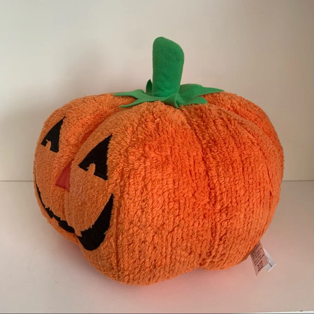 Vintage Large Jack o lantern plush pumpkin Halloween decor